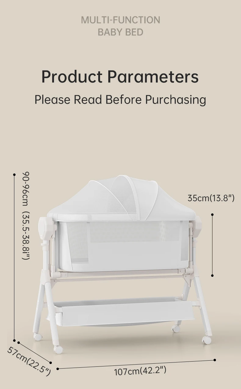 Rocking Baby Bassinet,Baby Cribs,Newborn Co-Sleeper,Infant Beside Sleeper,Unisex Baby Bed Cribs, Portable Travel Crib,Cradle