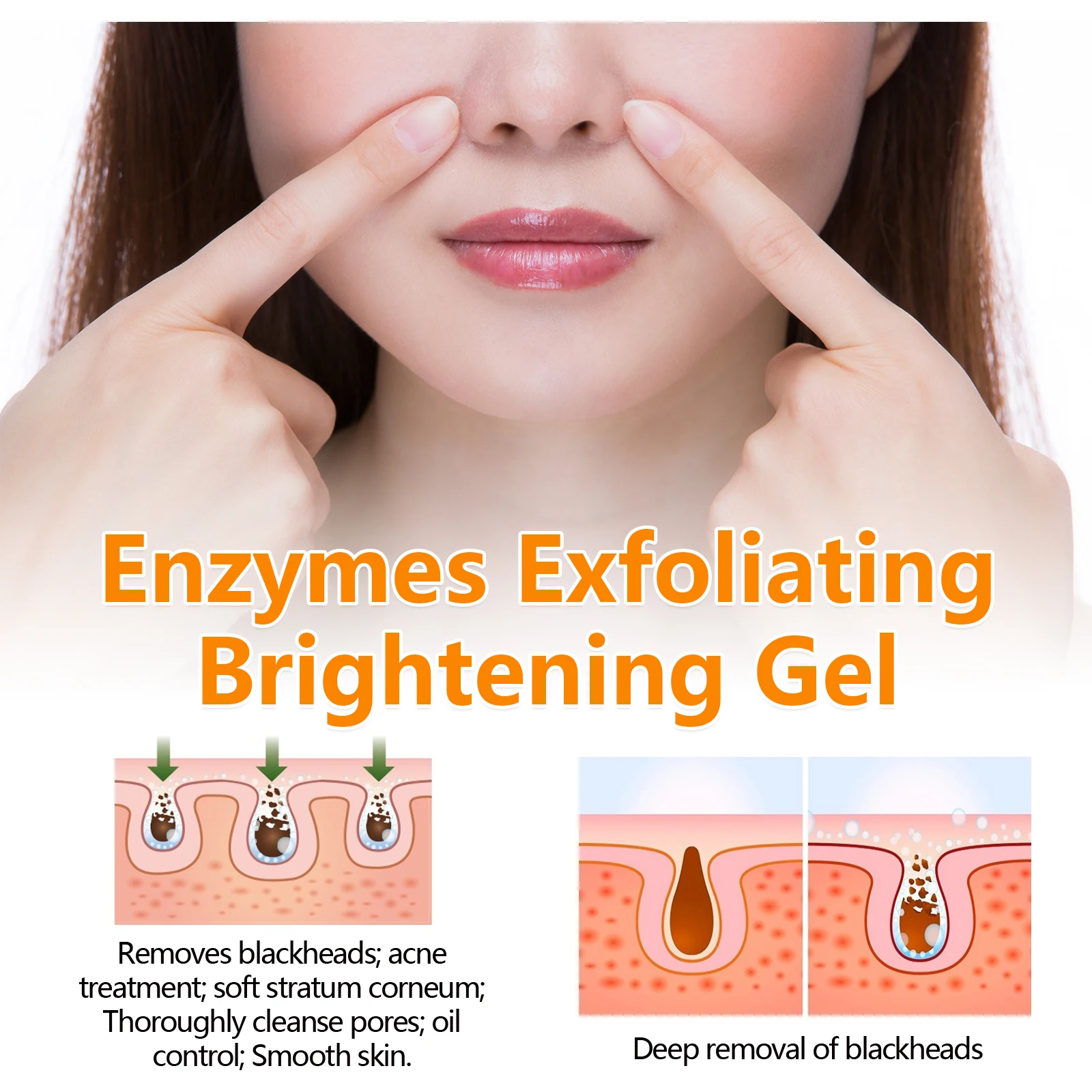 Hoygi Exfoliating Blackhead Gel Gently Exfoliating Blackheads Shrink Pores Brighten Smooth Tender Skin Suitable for All Skin - Image 4