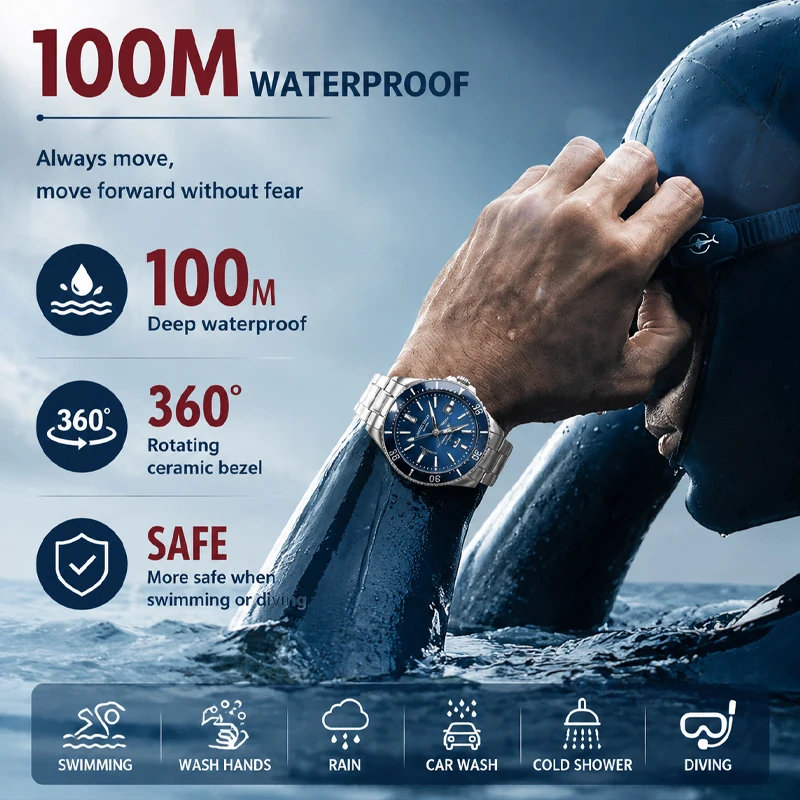

NORTH EDGE ANCHOR 42MM Men Mechanical Wristwatch Luxury Sapphire Glass MIYOTA 8215 Automatic Watches 10bar Waterproof Watch Men