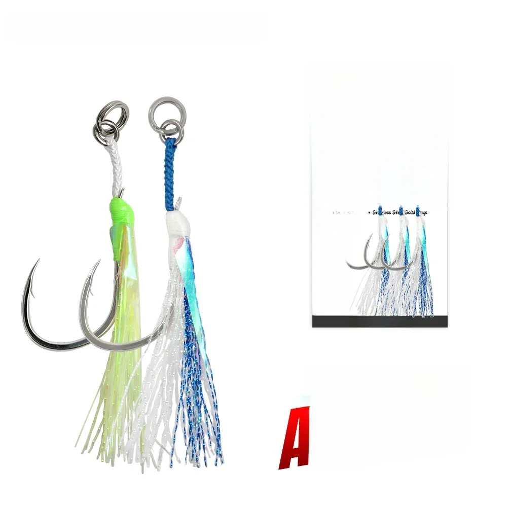JIGGING PRO 1/0 2/0 3/0 4/0 Jigging-Assist-Haken Einzelhaken für Metall-Jig-Köder Salzwasser-Angeln
