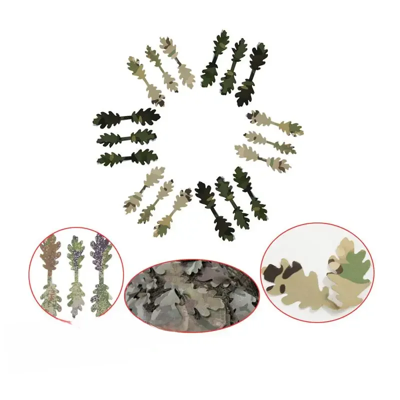 Ghillie – 30 pièces de matériel de camouflage tactique, bande de camouflage double face pour jeu en plein air, bricolage