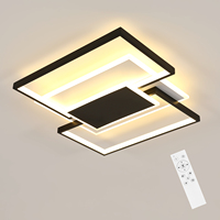 Modern LED Ceiling Light,2-Square Flush Mount Ceiling Light Fixture,Dimmable Acrylic Ceiling Lamp for Dining Room,Office
