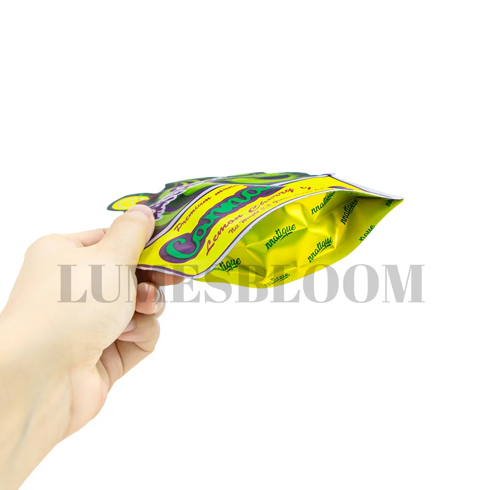 3.5g Mylar Bag Empty Matte Standing Sealed Packaging Die Cut Plastic Zip-lock Opp Pouches Aluminum Foil Dry Herbs Food Storage