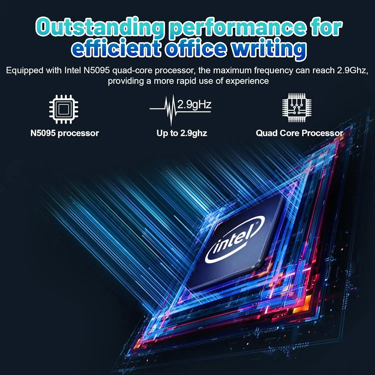 AEEZO 15.6 Inch Laptop Windows 11 Notebook 16G RAM 512GB SSD Quad-Core Intel Celeron N5095 Processors FHD IPS 1920x1080 Display