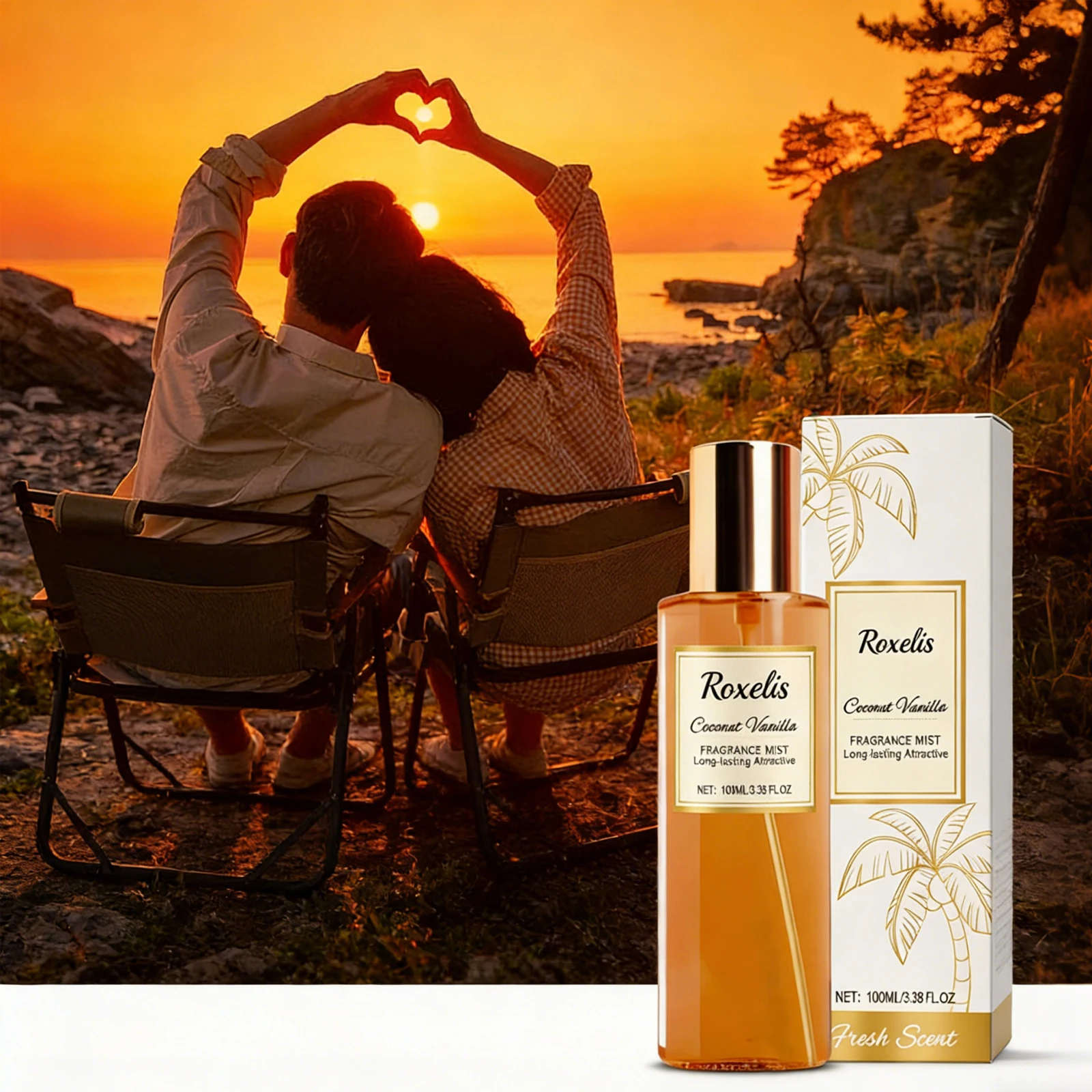 

Парфюмерная вода Roxelis 100 мл, аромат кокоса и ванили, романтичный, свежий, элегантный, натуральный аромат, удобный для ежедневного использования.