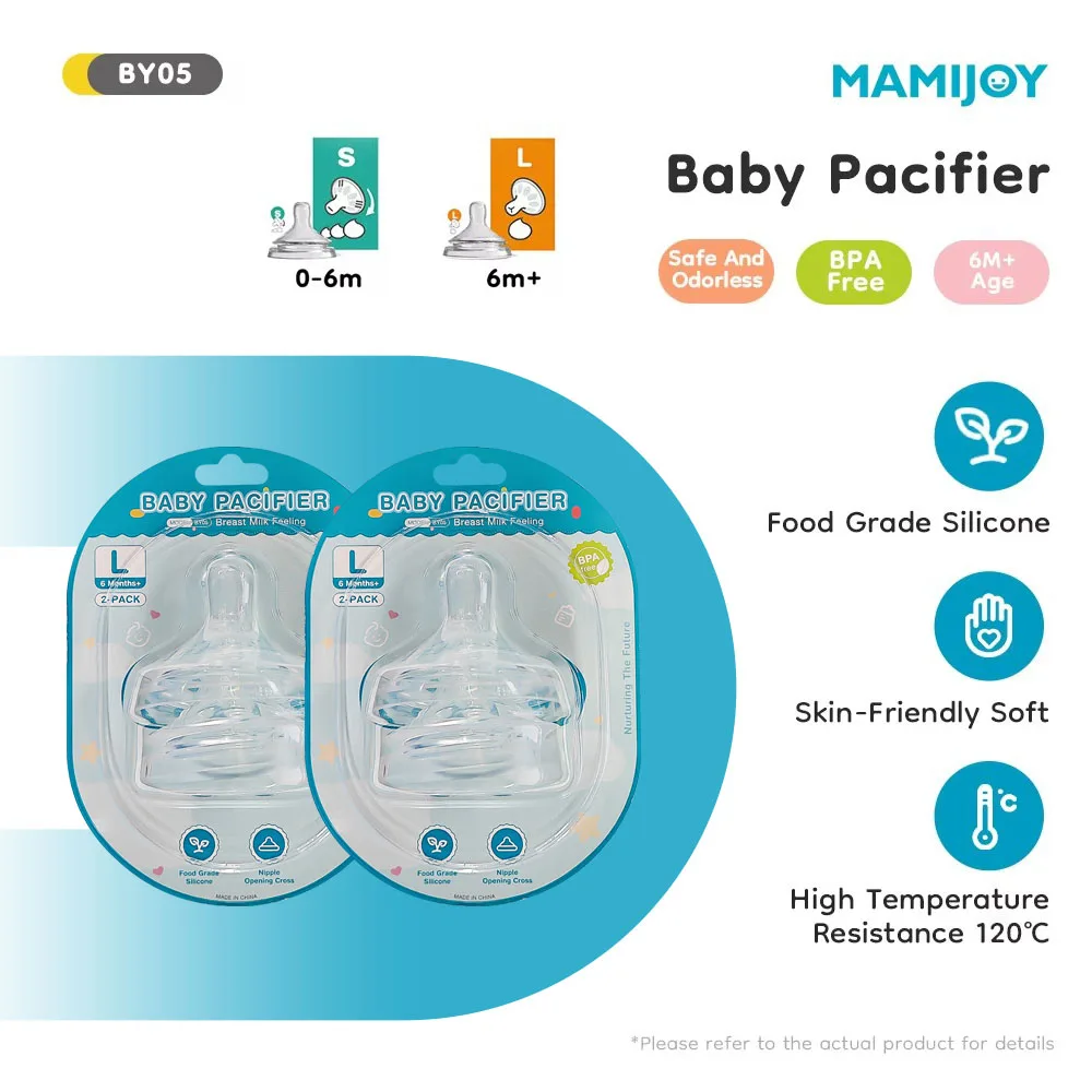 

Детская соска MAMIJOY, 4 шт., с круглой головкой и перекрестным отверстием, из пищевого силикона, для новорожденных от 0 до 6 месяцев, соска-пустышка, без BPA, BY05