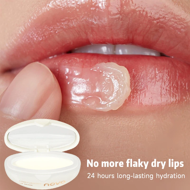 Creme labial e hidratante de squalane, bálsamo labial com vitamina E para lábios secos e escamosos, tratamento labial suavizante, máscara labial para dormir