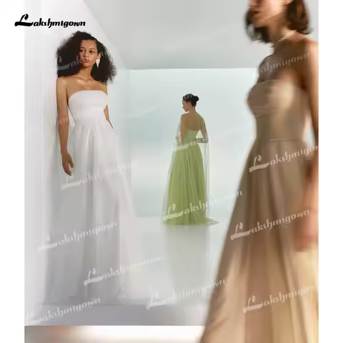 Tulle Strapless Evening Dress 2026 A-Line Bridesmaid Dress Multiple Colors Available Party Dress robes de soir&eacute;e Customize