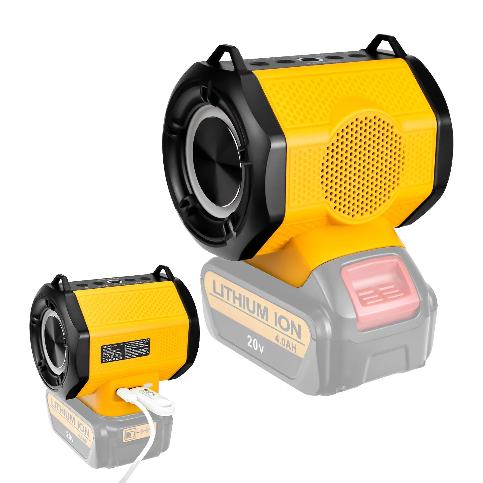 Dewalt-alto-falante Portátil com Porta Usb tipo c Alto-falante Compatível com Bluetooth para Camping e Festas sem Bateria 20v