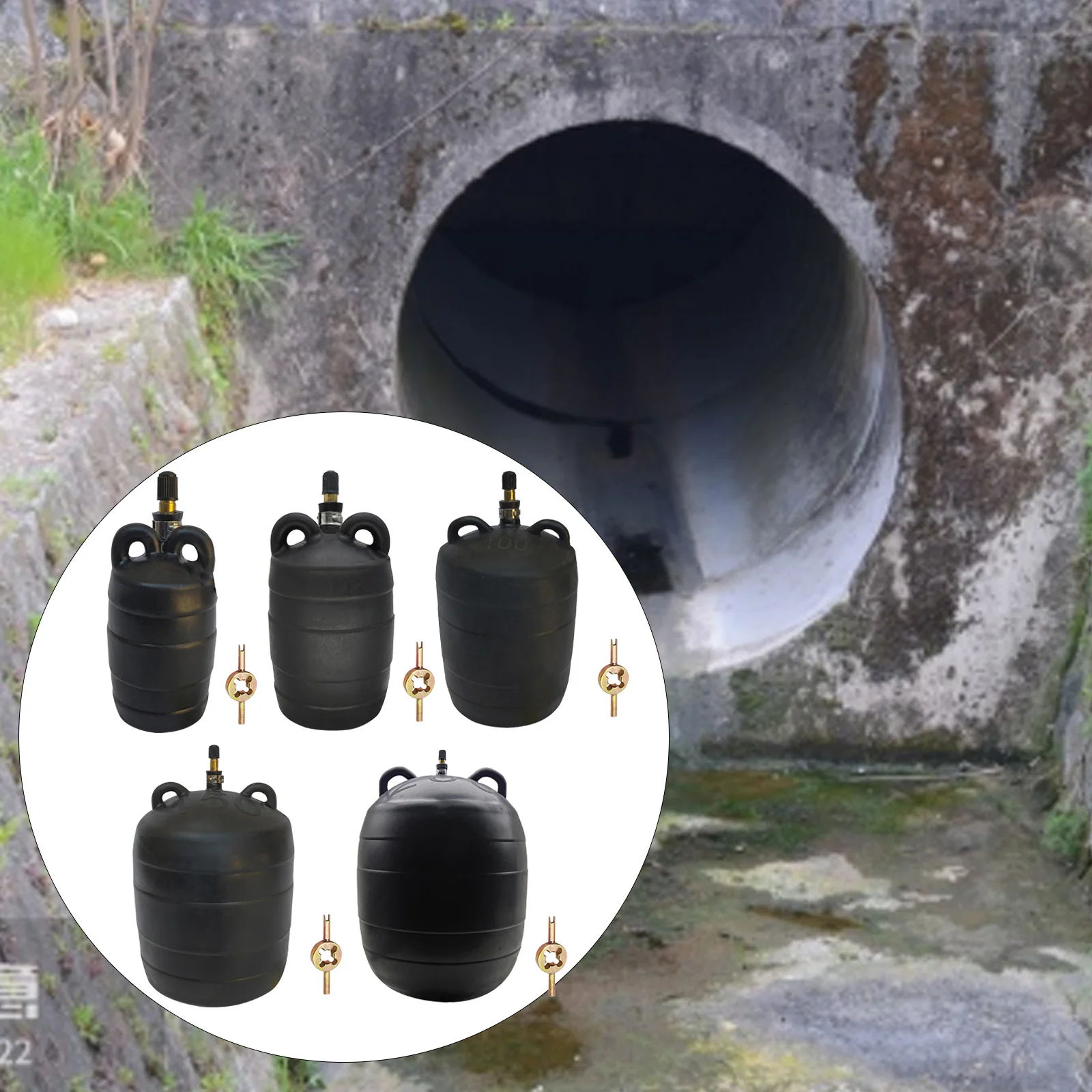 نفخ الأنابيب التوصيل المطاط أنابيب البلدية صيانة الأنابيب اختبار الضغط السباكة اختبار الكرة نفخ صالح 50 75 100 150 200 مللي متر