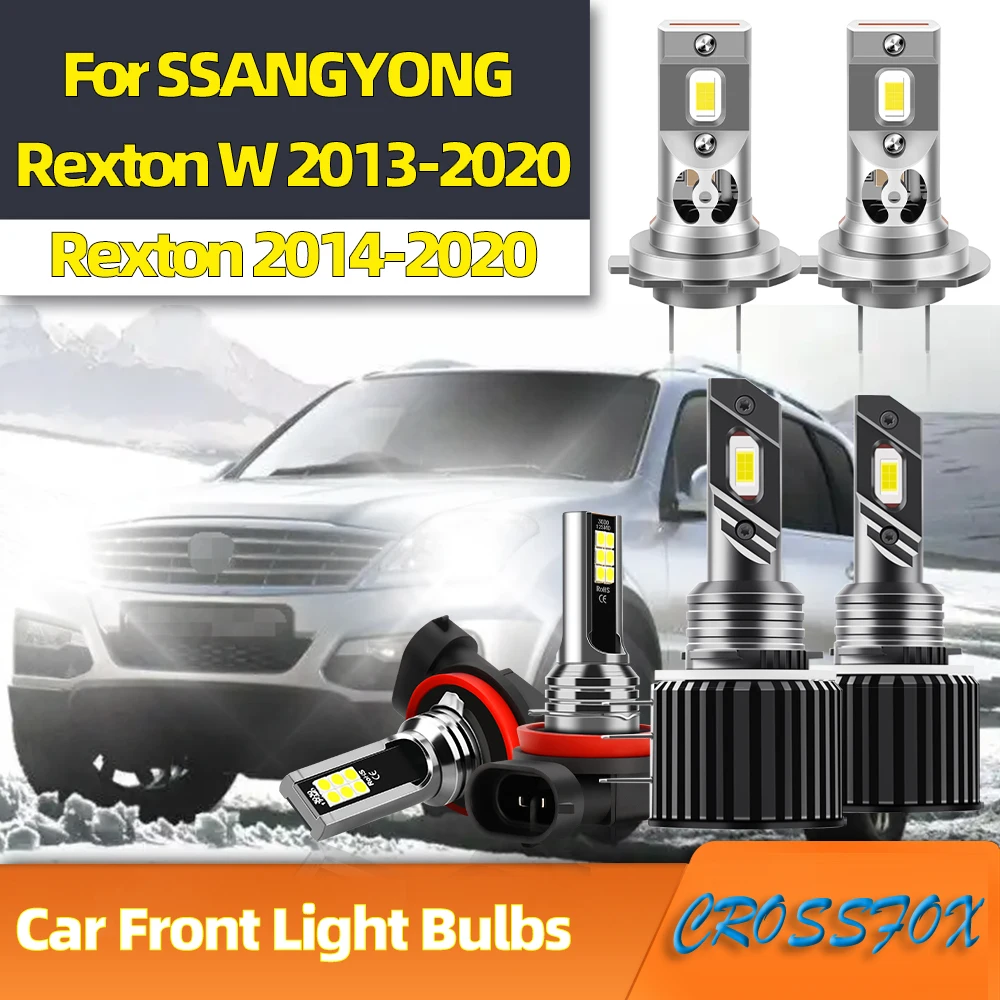 Fits For SSANGYONG Rexton W 2013-2020 Rexton 2014-2020 High Power Car LED Headlights 12V High Low Beam 6000K Auto Fog Lamp Bulbs