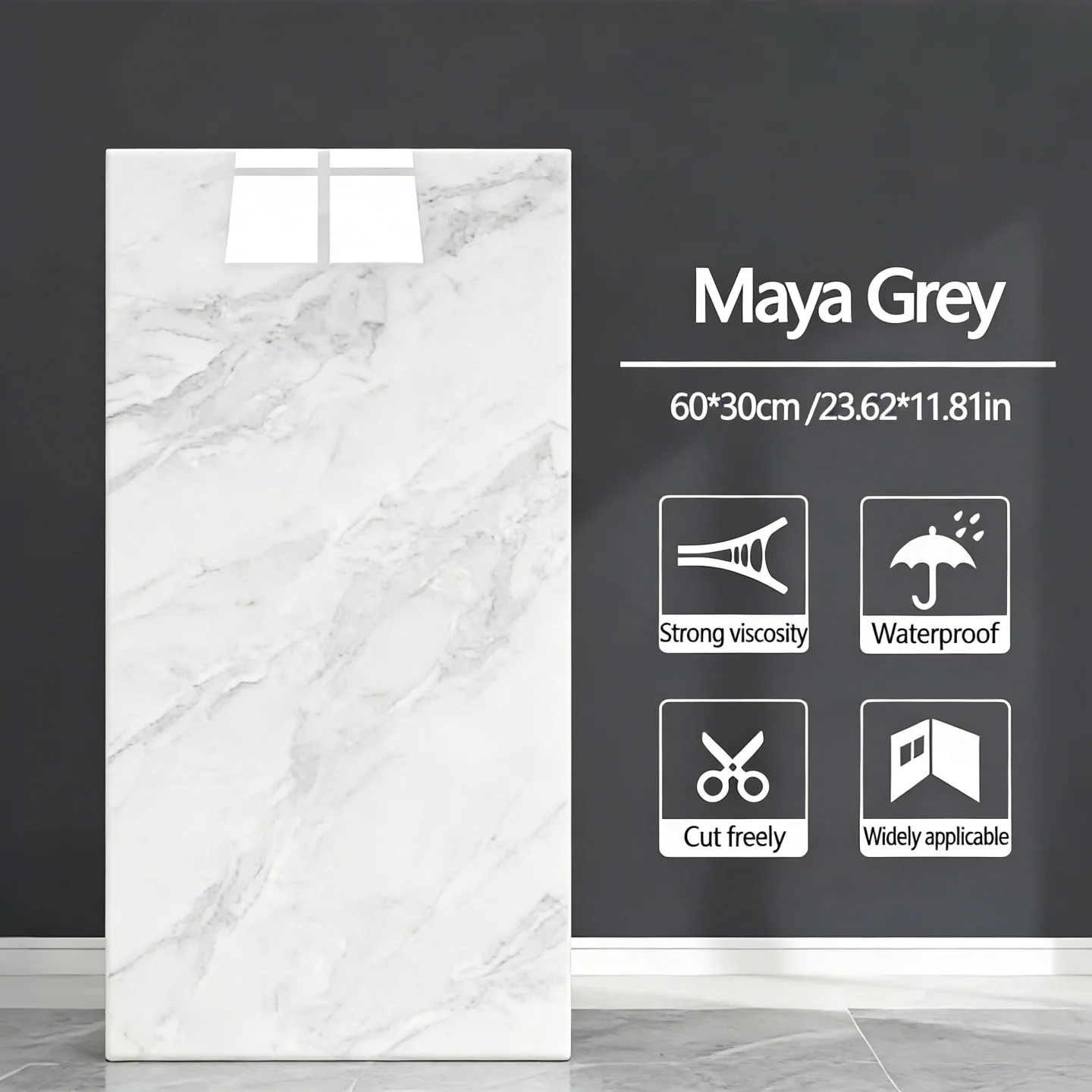 

10-50PCS Fashion Imitation Marble Wall Stickers Peel And Stick Waterproof DIY Wall Mural For Family Bedroom Living Room Ornament