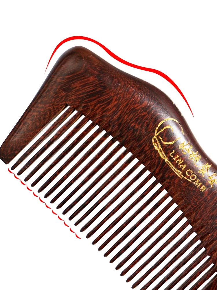 Portable Natural Sandalwood Solid Wood Comb Engraved Wood Healthy Massage Anti-Static Comb Hair Care Tool Beauty Accessories