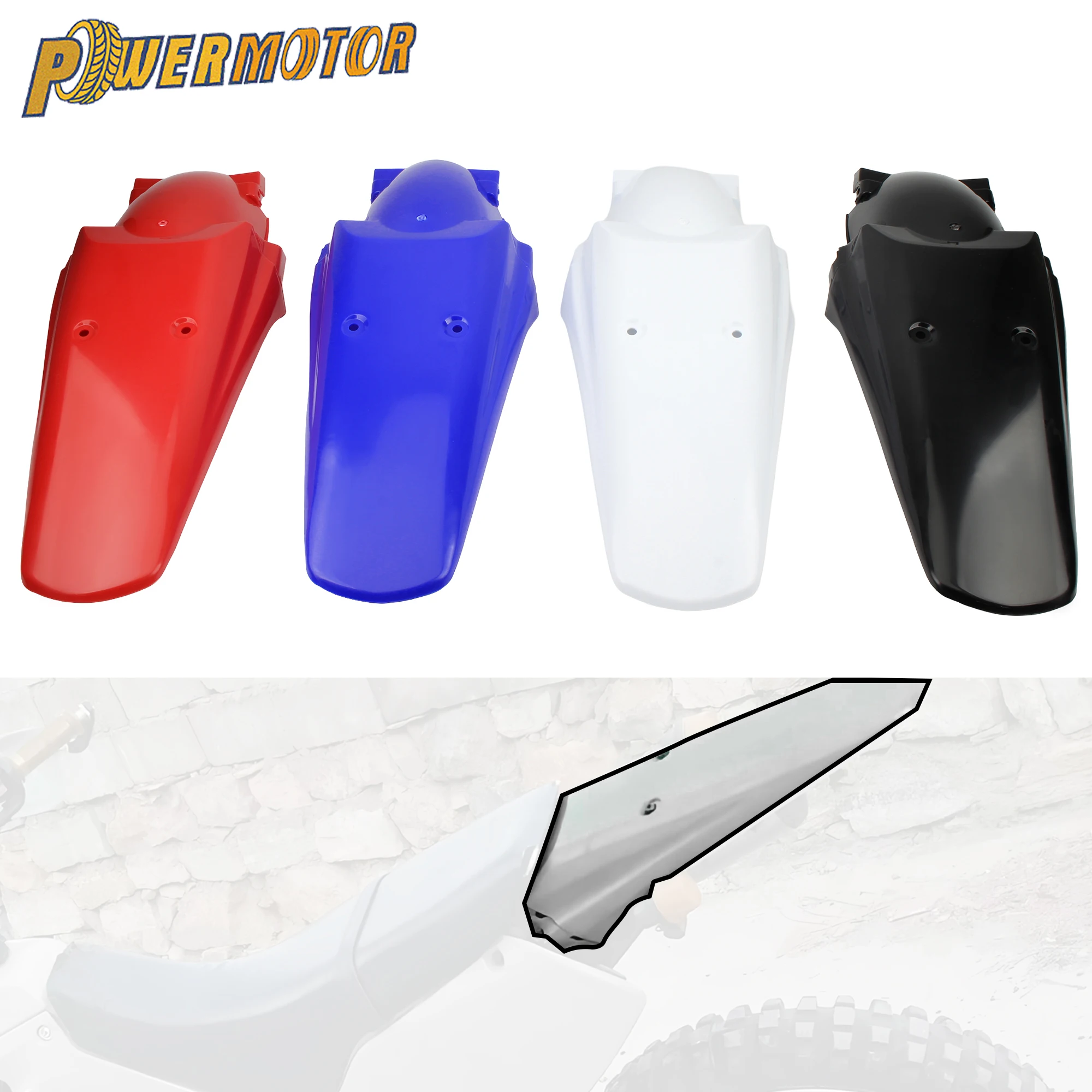 

Motocross Rear Fender For Yamaha YZ WR 250 450F For Honda XR 250 R XR 400R SUZUKI Enduro DirtBike Mudguard Fairing Modified Part