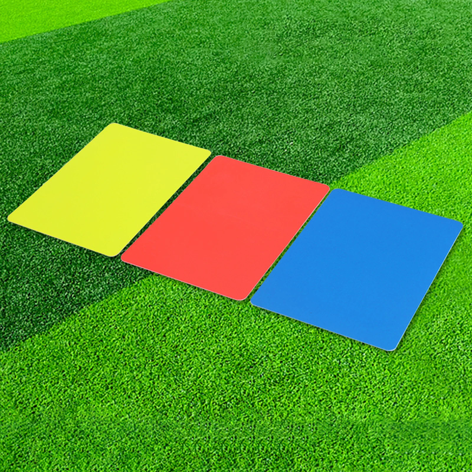 بطاقات الحكم، بطاقات الحكم لكرة القدم، متعددة الأغراض، سهلة التعرف، خفيفة الوزن، مجموعة الرسمية البلاستيكية، أحمر أصفر أزرق #5
