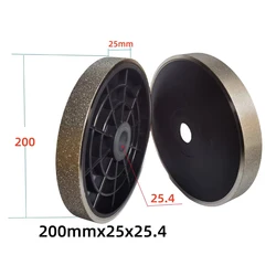 Diamond Grinding Wheel 8 Inch 200mm Diameter 25mm Thickness 25.4mm Hole Electroplated Alloy Plastic Parallel Jade Polishing