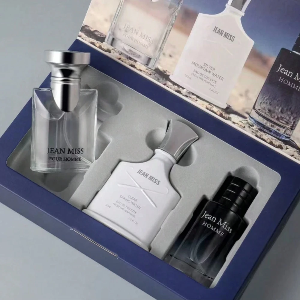

Men's Perfume Gift Set (3-Piece) — A long-lasting Eau de Toilette spray featuring a unique blend of fresh citrus and woody note