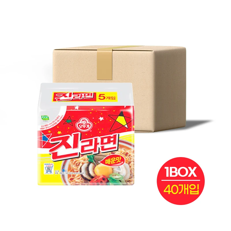 Korean ramen noodle Ottogi Jin Nlive Spicier 120g * 40 Pus 1 Box