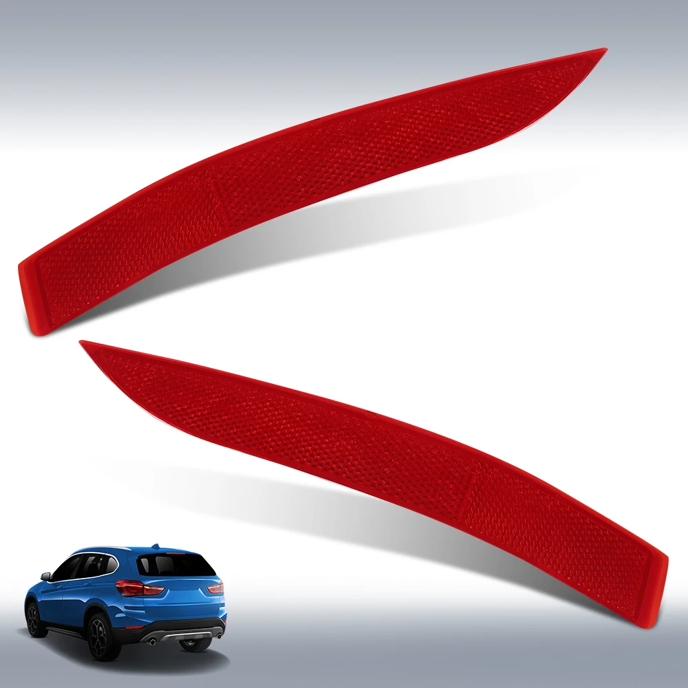 

1 Pair Car Rear Bumper Lamp Reflector Fit for Bmw X1 F48 2016 2017 2018 2019 Left and Right Side 61617355547, 61617355548 Red
