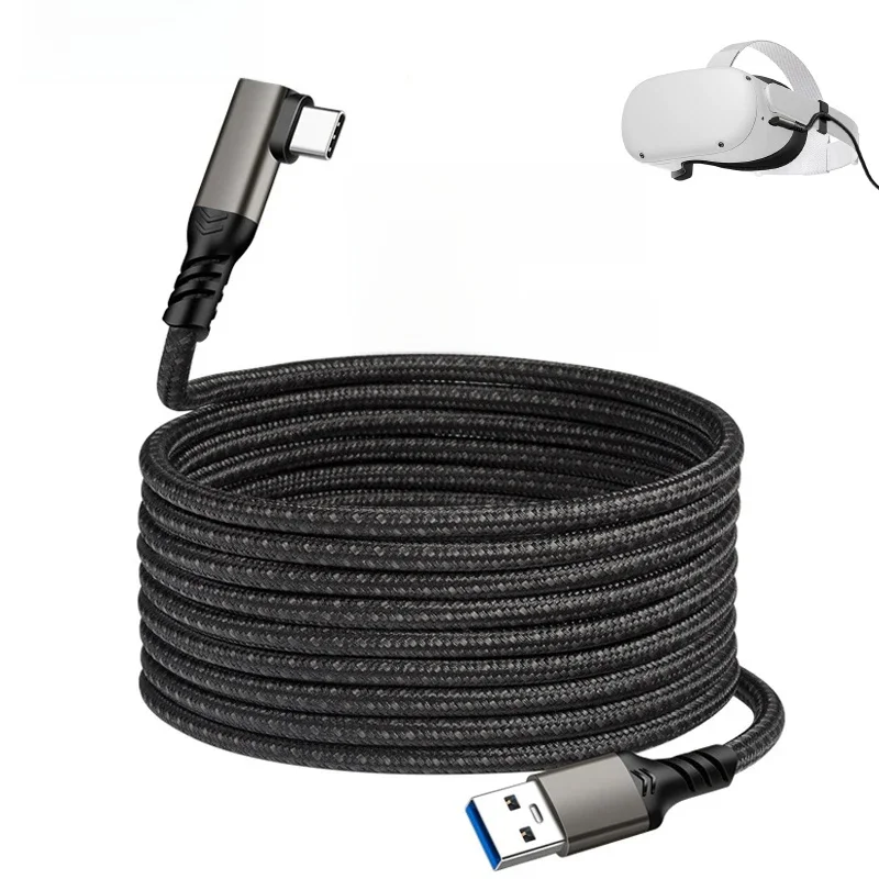 Câble de chargement de ligne de données de 5M pour Oculus Quest 2 Pico 4 PS5, accessoires PC USB 3.2 Type C, câble de liaison de chargeur pour Meta Quest 3 VR