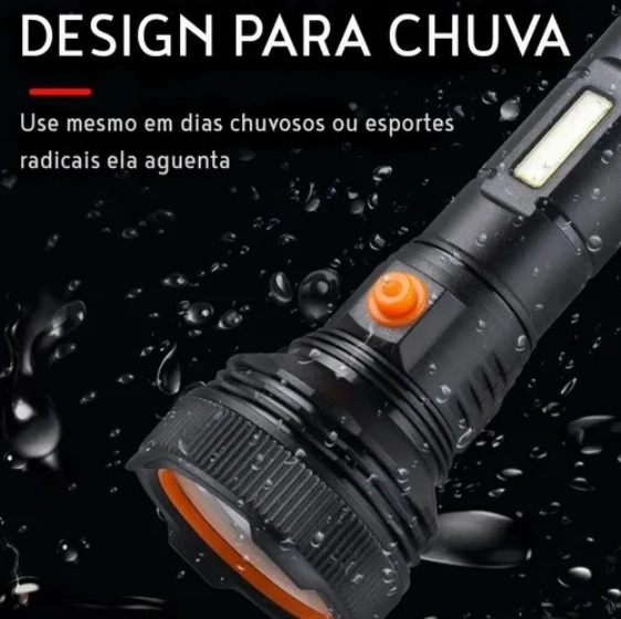 3W Professional LED Flashlight W/Powerful USB Rechargeable Side Lighting and 1200mAh Battery Light Useful Functional Floodlight L-7