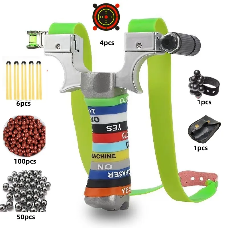 

Рогатка Лазерная из нержавеющей стали, металлическая Рогатка 8020, плоская резиновая лента, высокоточные рогатки для съемки на улице с быстрым давлением