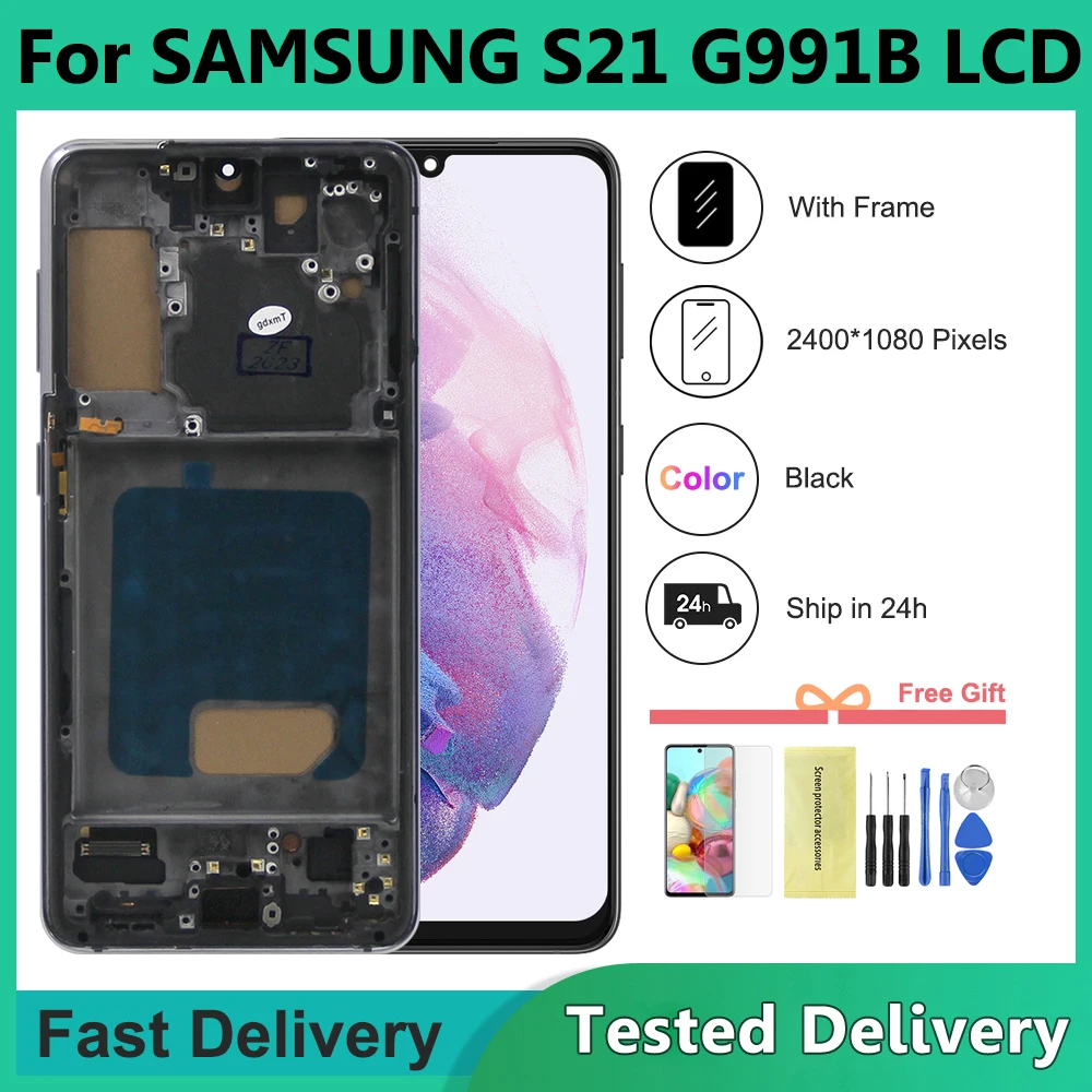 Display TFT per Samsung S21 5G Display LCD Touch Screen Digitizer sostituzione per Display S21 5G G990F G991F G991U G991