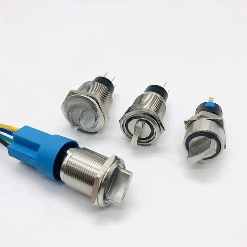 16/19/22MM bouton en métal interrupteur lampe à LED autobloquant sélection 2/3 positions démarrage arrêt puissance interrupteur rotatif 5V6V12V24V220V