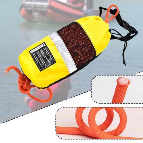 Imagen 2 del producto Bolsa de tiro de rescate acuático de 31M, línea de lanzamiento reflectante para Kayak, cuerda flotante portátil, bolsa de lanzamiento de rescate con cuerda flotante