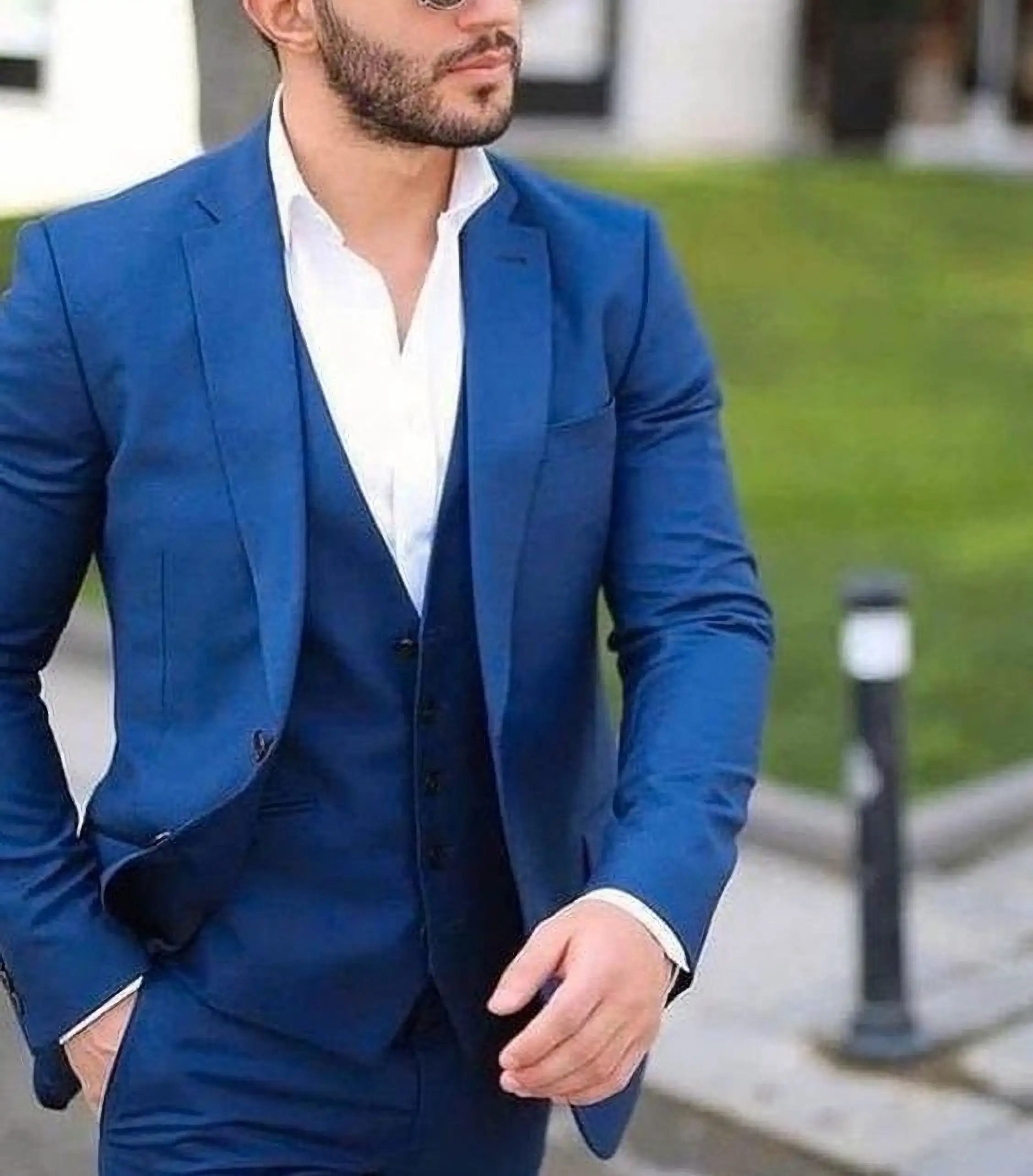 2023 Luxury Wedding Formal Men Suits Three Pieces Jacket+Pants+Velvet Vest Black Elegant Blazer Set For Bridegroom Costume Homme