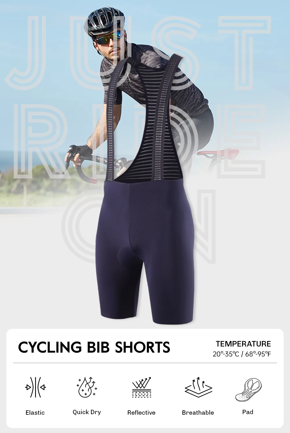 RION Herren Radsport-Trägerhose MTB-Tights Nahtlose Profi-Fahrradbekleidung Trägerhosen Italienische Dolomiti-Polsterung Rennrad-Ausrüstung – Detail 1