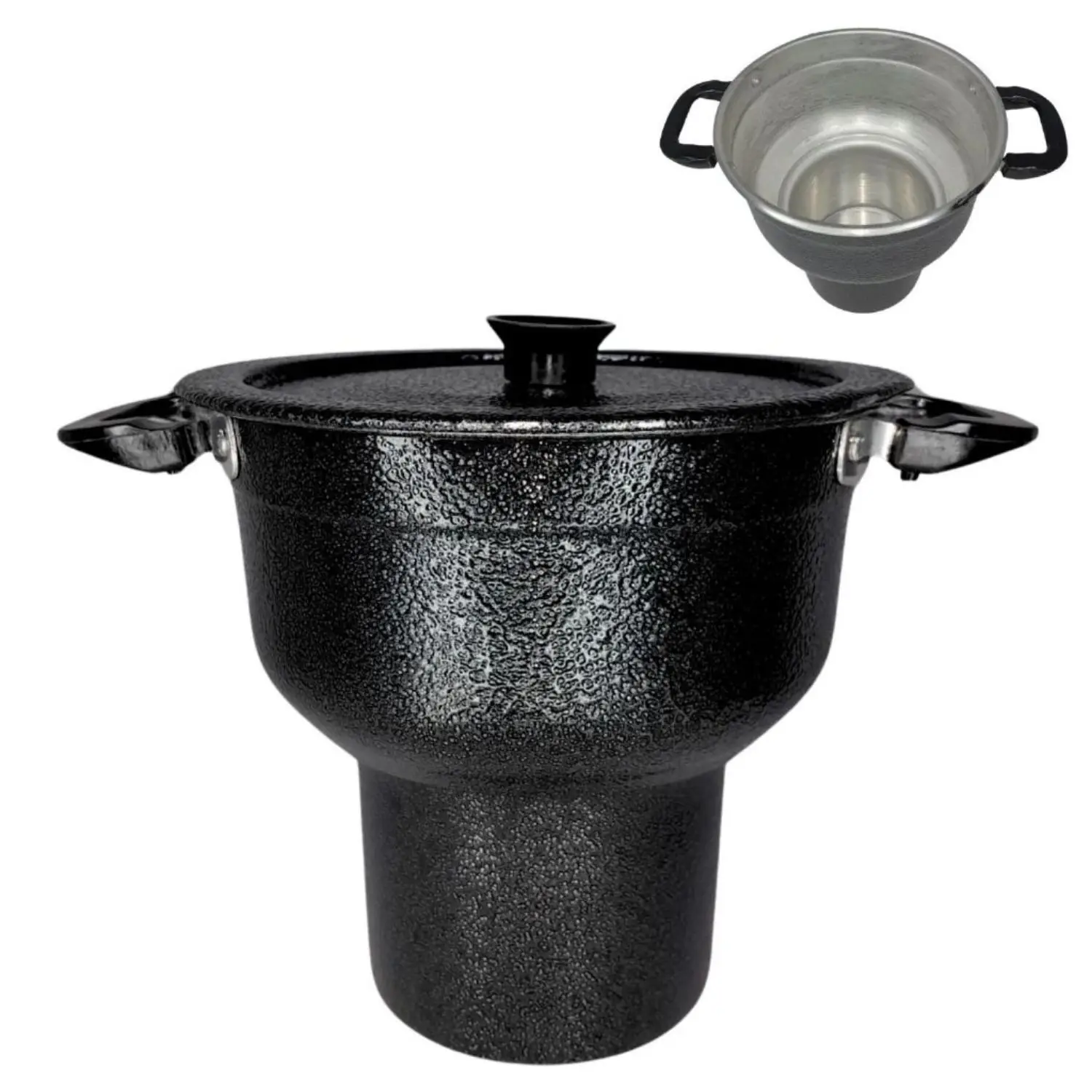 Norde stino couscous pfanne verstärkte schwarze aluminium couscous pfanne n ° 16