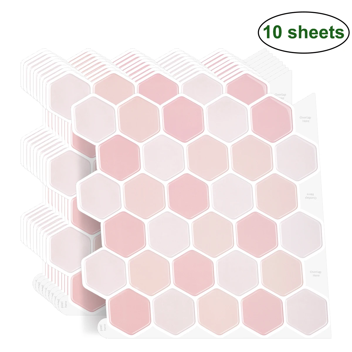 10 sheets 3D Hexagon Tiles Peel and Stick Wall Stickers Waterproof Vinyl Wallpaper Backsplash for Home Decoration&Renovation