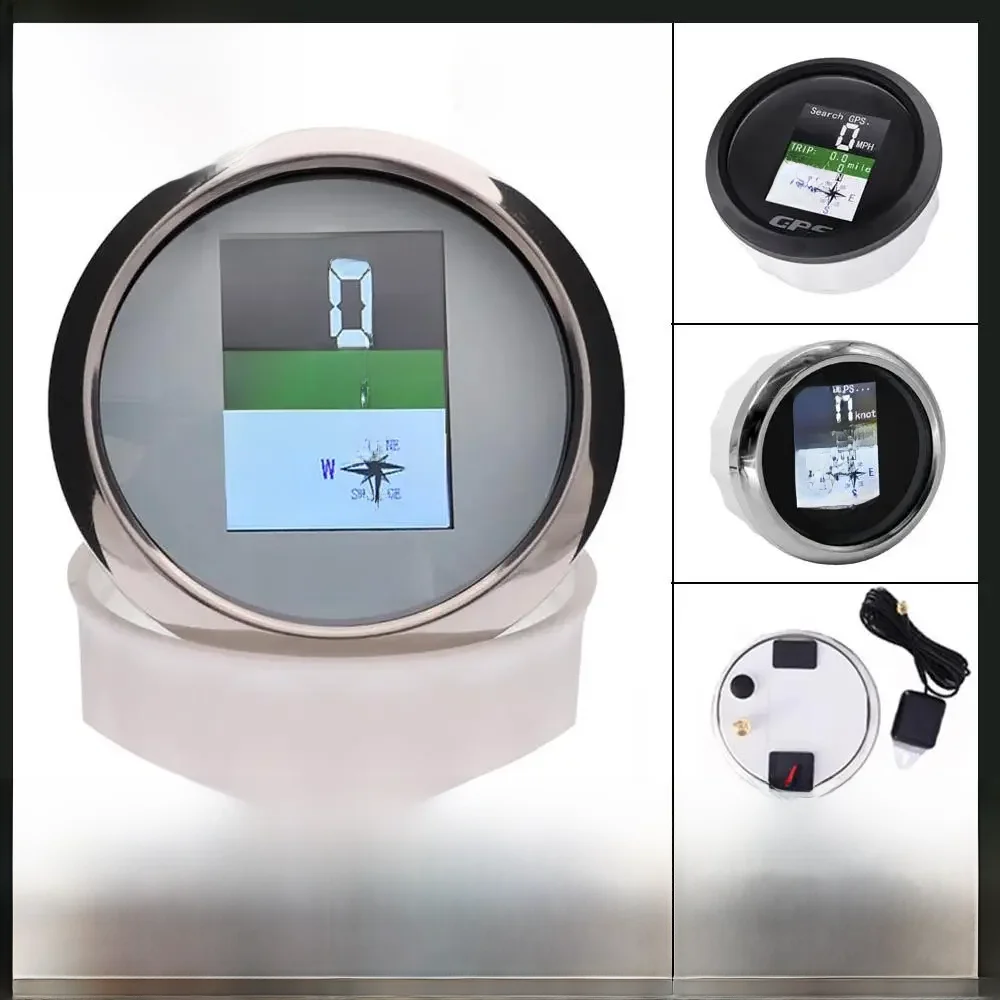 85mm GPS Snelheidsmeter Met GPS Antenne Voor Boot Auto Motor Jacht TFT Scherm Waterdichte Kilometerteller Verstelbare Trip ODO COG voltmeter - afbeelding 2