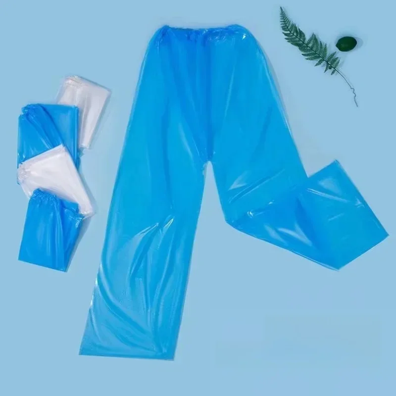 AliExpress 1/3pcs Disposable Raincoat Pants Portable Splash Proof Split Raincoat Outdoor Travel Drifting Cycling Feet-wrapped Rain Pants