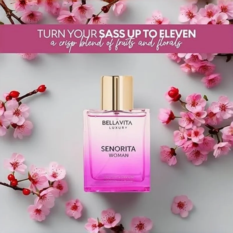 

Парфюм BellaVita Luxury SENORITA для женщин и мужчин | Цветочный и фруктовый аромат с нотами граната, мяты и мускуса.