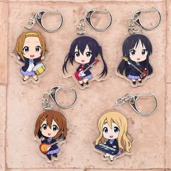 K-ON! Keychain Arcylic Cartoon Figures Keyrings Kids Gift Key Chain Accessories