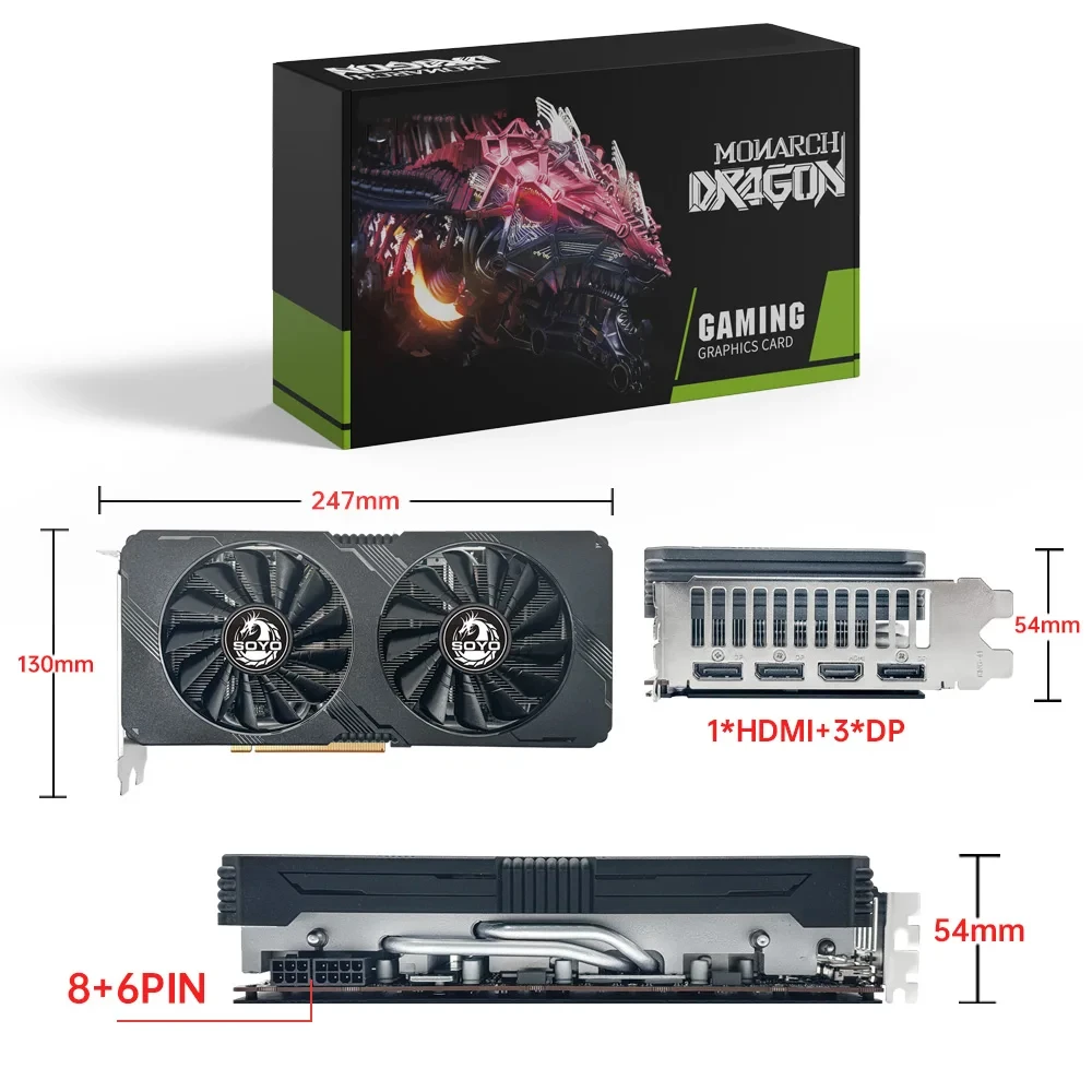 SOequilibre-Carte de jeu AMD Radeon Jas5700XT, mémoire GDDR6, 256 bits, PCIEx16, 8 Go, 2025, ordinateur de bureau, cartes vidéo, RX 5700X, 4.0