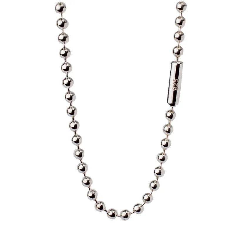 Justneo Solid 925 Sterling Zilveren Bal Ketting 16-36 Inch, Basic Kettingen Voor Hangers - afbeelding 2