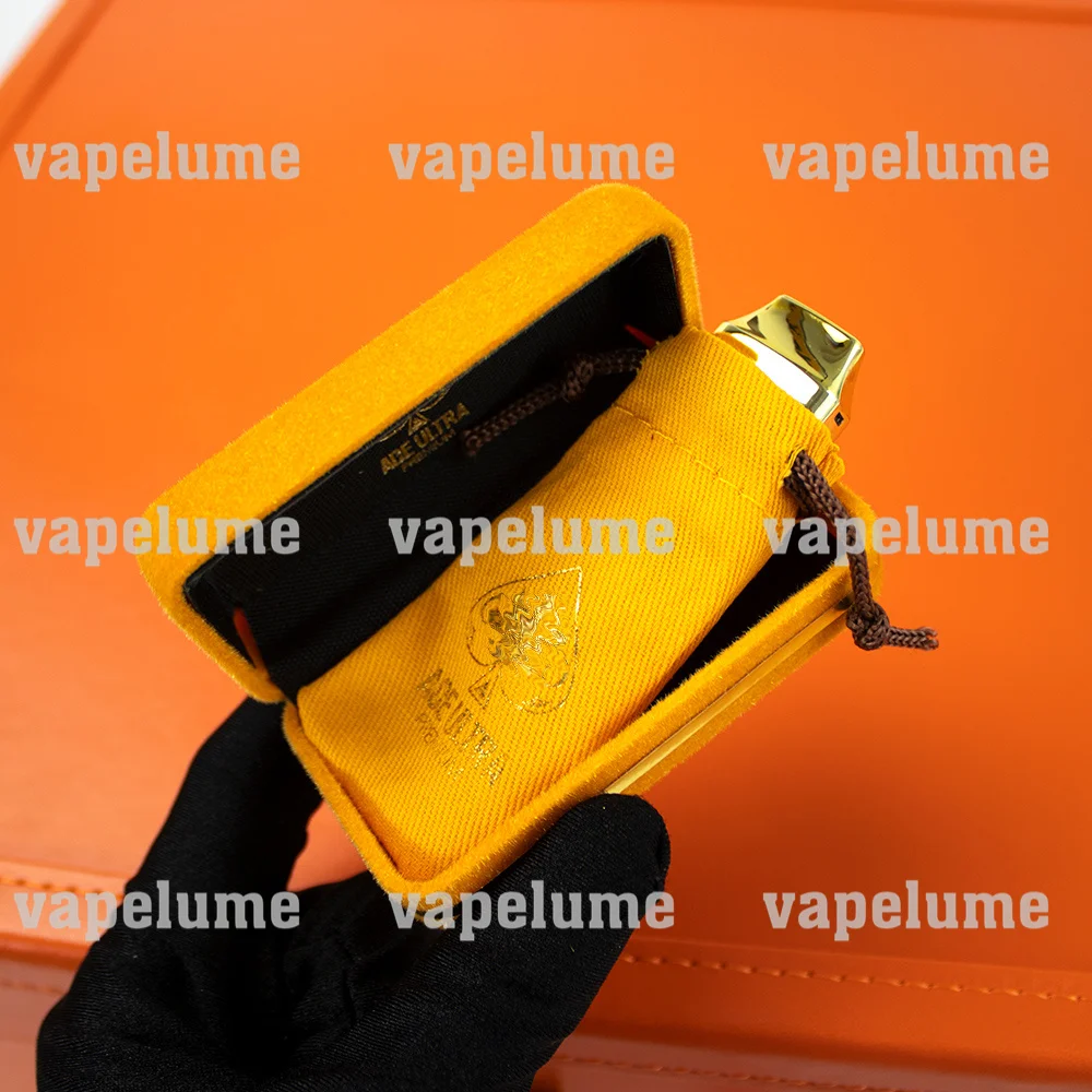 ACE Muhameds-Bolígrafo Vape desechable vacío, cigarrillos eléctricos dorados, cápsula de carga USB, bolsillo naranja, conjunto con caja de regalo de terciopelo rojo, 2ml