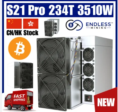 HD Bitmain Antminer S21pro 234T 3510w Bitcoin Miner