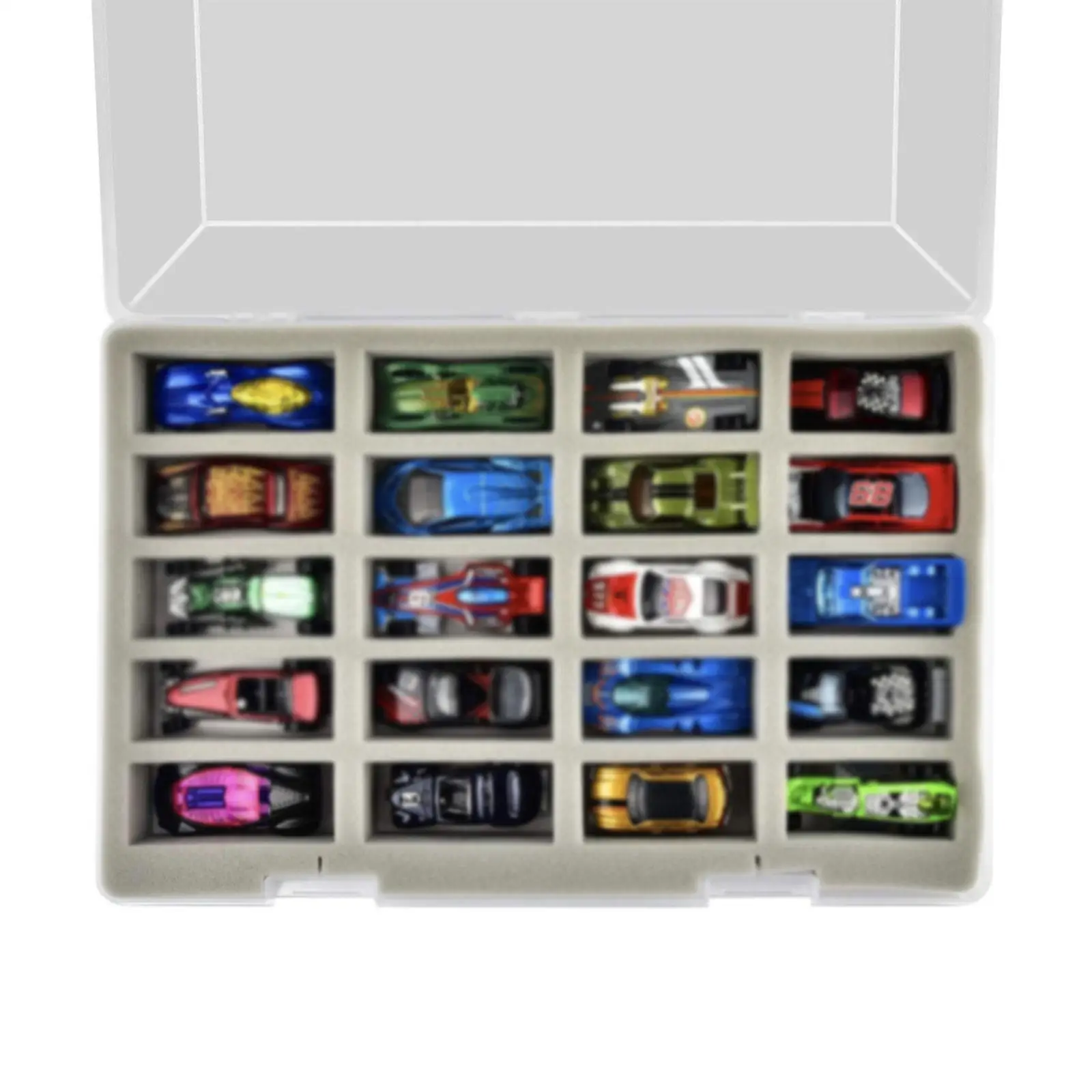 1/64 Model Cars Storage Box Alloy Car Storage Box Model Cars Storage Case With 20 Compartments Container Collectible Dustproof
