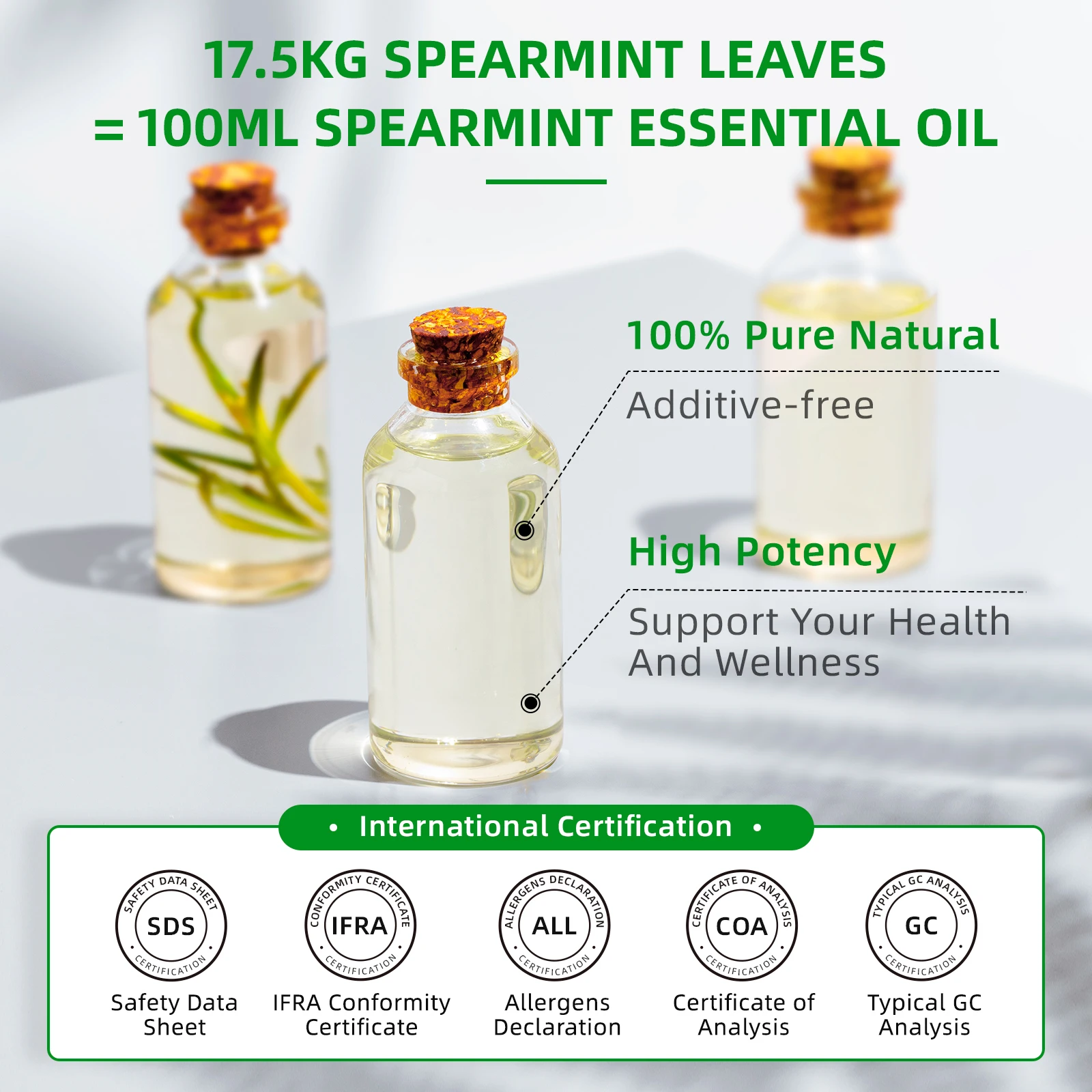 HIQILI Spearmint Vanilla Rose Cinnamon Lemon Essential Oils,100ML Pure Oil for Diffuser,  Humidifier, Massage Muscle Relief Bath