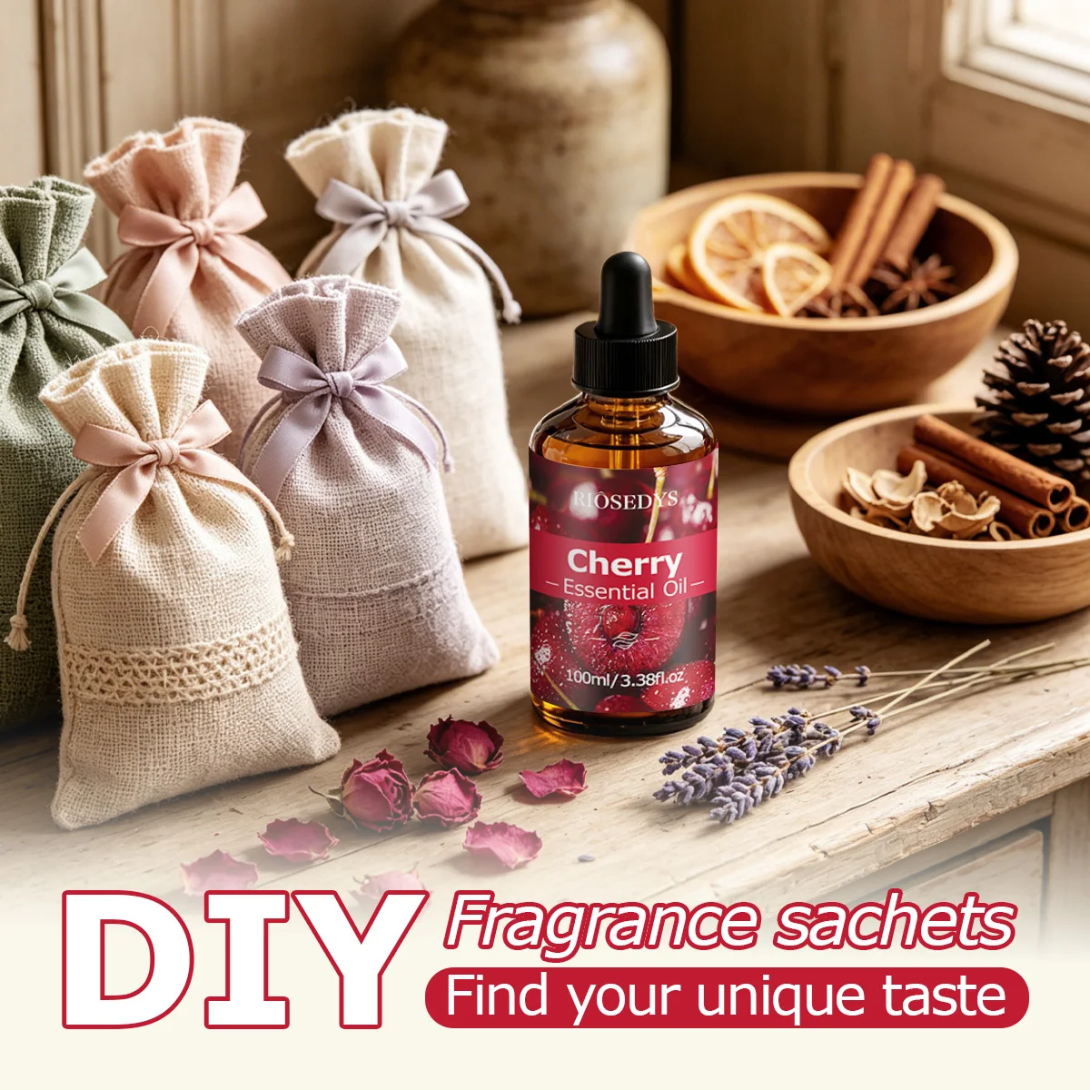 CHERRY Essential Oil, Sweet Fruity Fragrance Oil for Diffusers, DIY Crafts & Aromatherapy, Juicy and Fresh Aroma