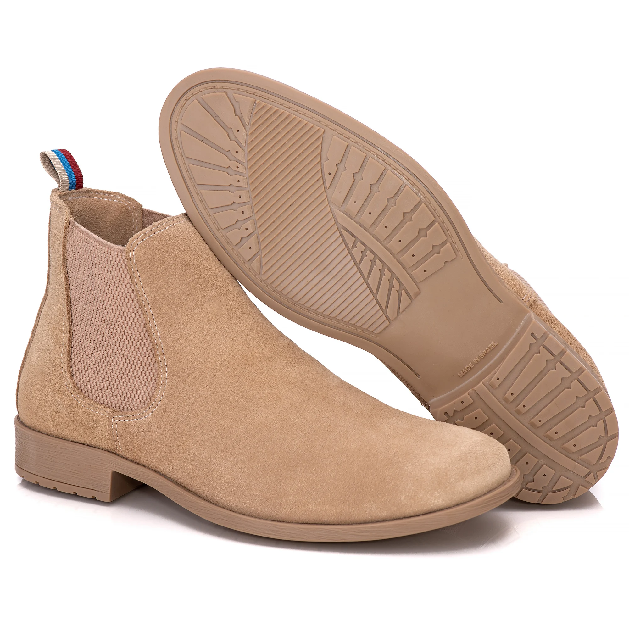 Botas de hombre de ante de cuero Shelsea con lado elástico, cómodas, modernas, estilo de campo, ciudad
