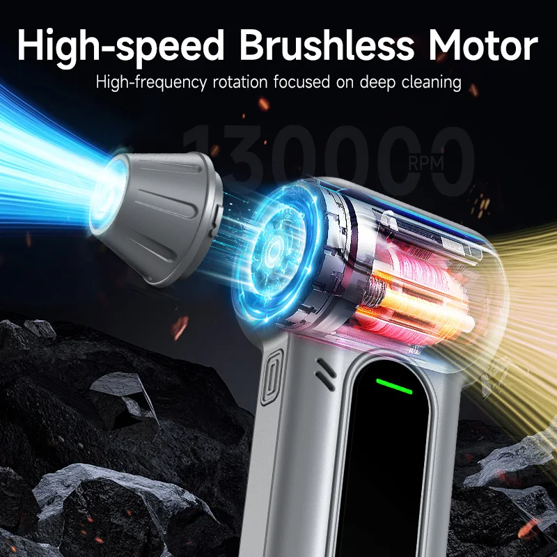 Electric Compressed Air Duster with Brushless Motor 8000mAh 3-Gear Adjustable Cordless Air Blower Gun for Computer Keyboard PC image 2