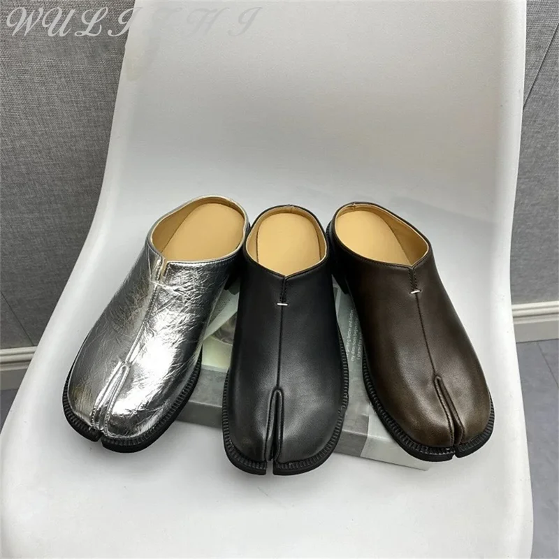 2024 New Men's Tabi Slippers Slip On Casual Men Shoes Luxury Handmade Leather Shoes Summer Non-Slip Slippers Customization Color