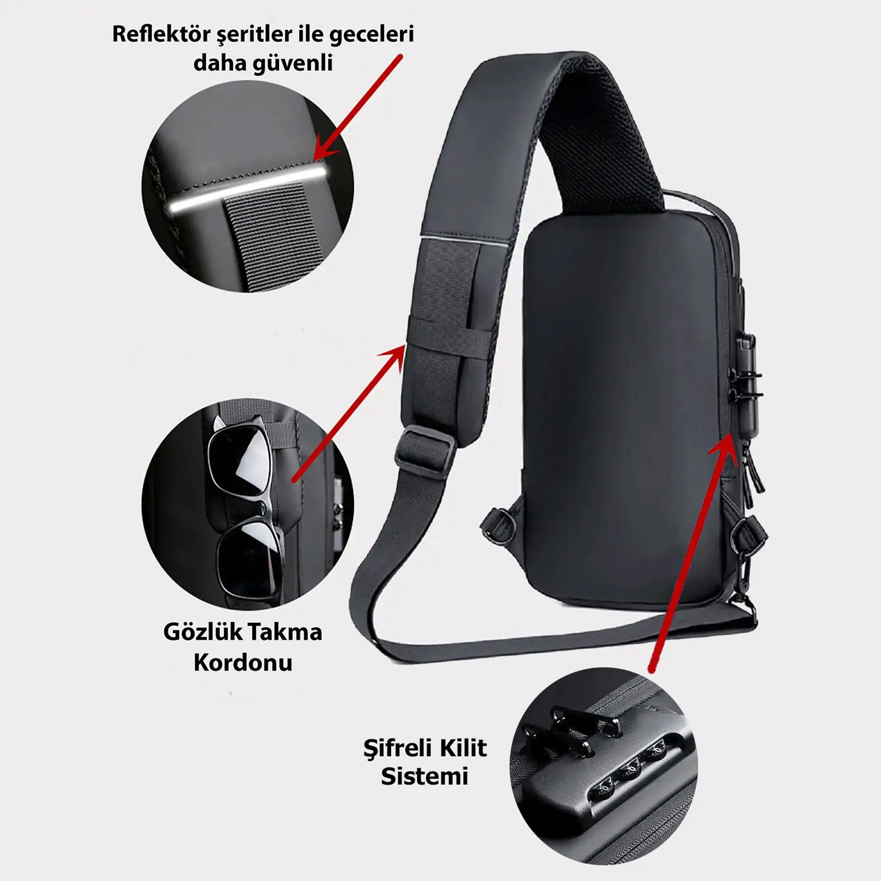 Lgarax-sacola anti-roubo à prova d'água para homens, sling bag com porta de carregamento USB, bolsa de ombro, LD468