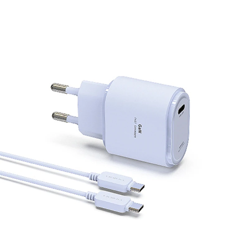 PD25W Type-C USB 1-Sphed ultra fast charger C to C fast charger with cable Lavender pd25wt1cp