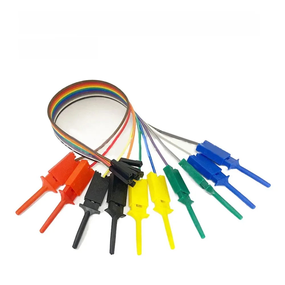 20cm Test Hook Clip Logic Analyzer Cable Gripper Probe Jumper Wire Clamp Kit 10pin Hook Clamp Set For Chips Pins Connecting Test — zdjęcie 2